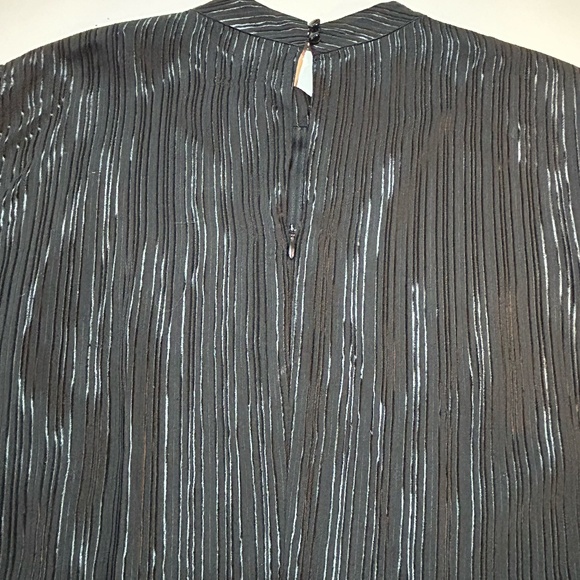 Catherine Malandrino Masami Metallic Ruffle Shift Dress with Bell Sleeves - Picture 9 of 13